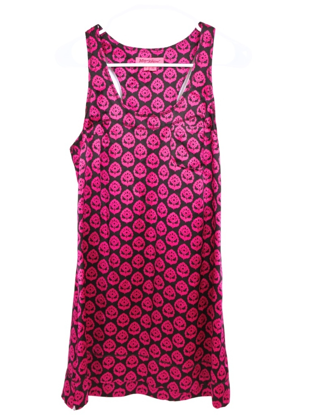 Betsey Johnson Black Pink Silk Dress Size 2 Mini Party Cocktail Dress